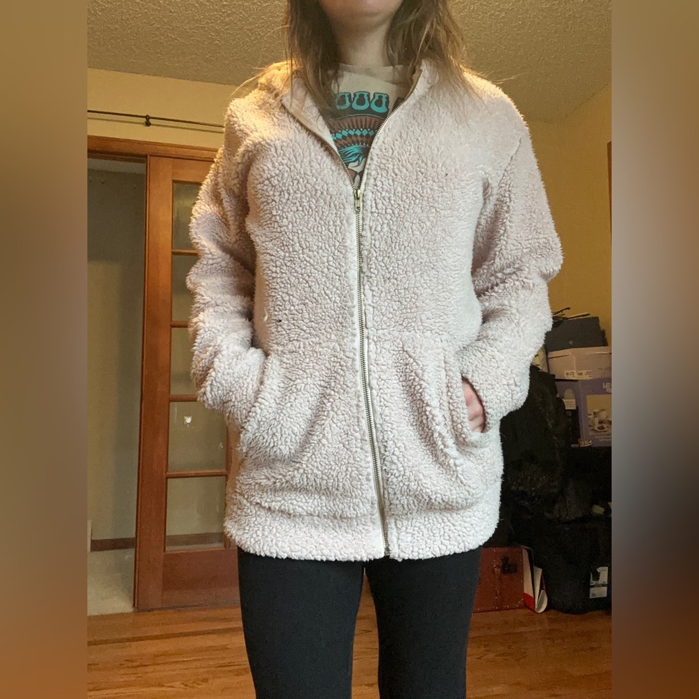 Baby pink furry zipUp